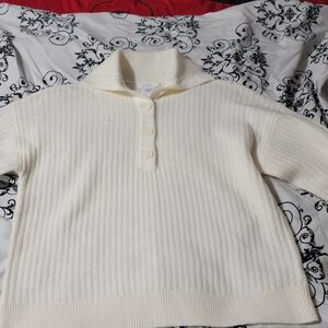 Time and Tru Women's Ivory Cowl Neck Sweater
